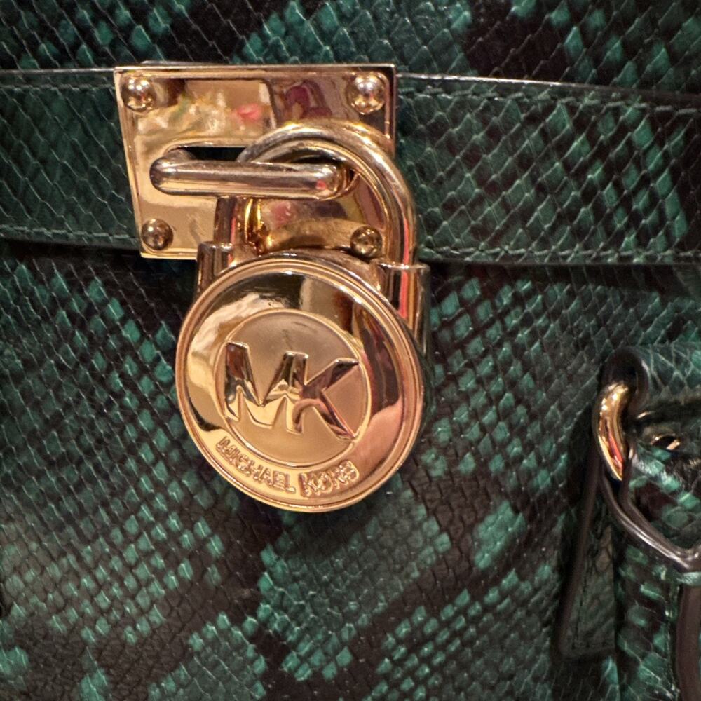 Michael Kors Hamilton python-embossed leather sat… - image 2